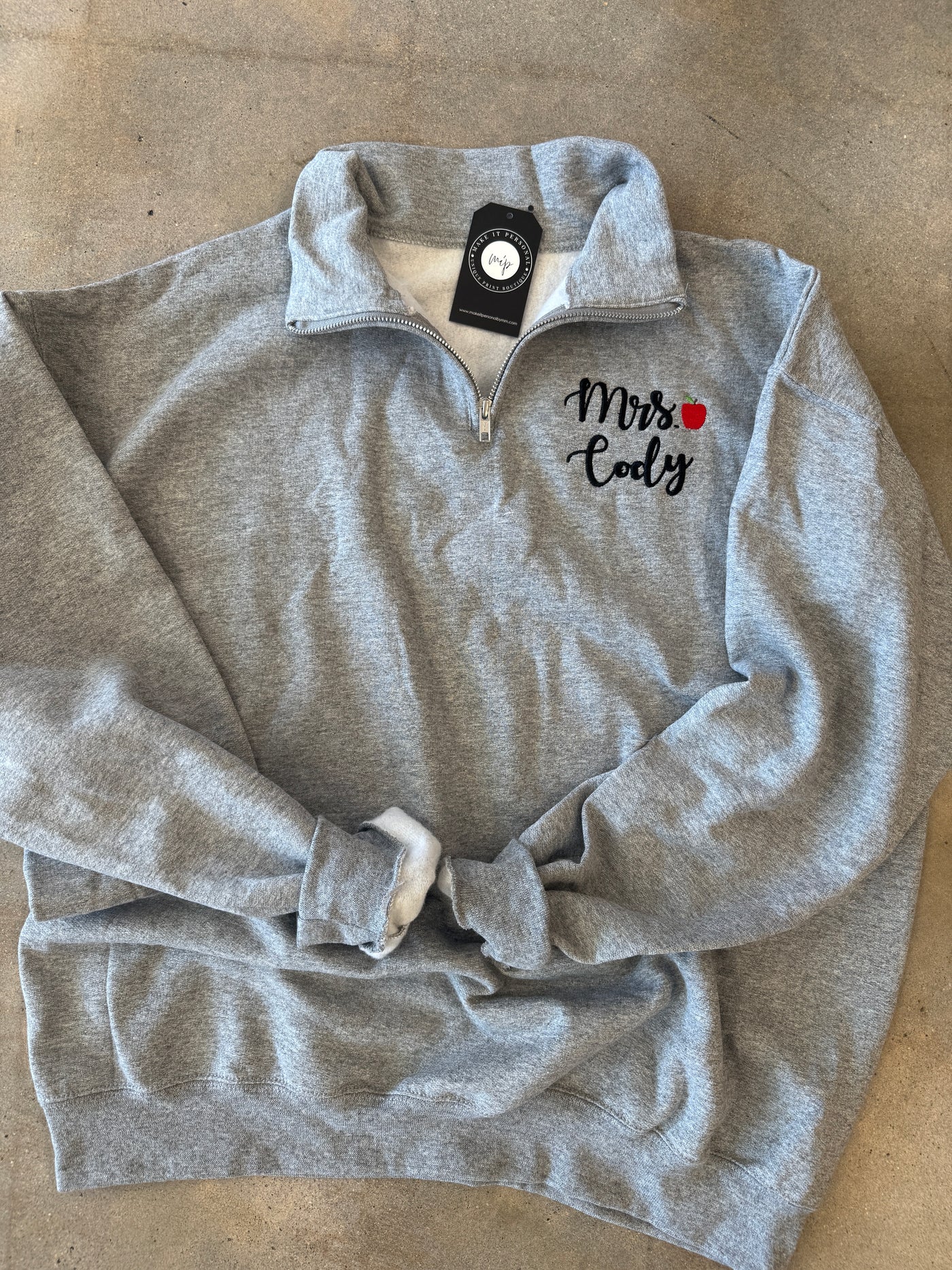 Personalized Embroidered Teacher Quarter Zip