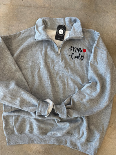 Personalized Embroidered Teacher Quarter Zip