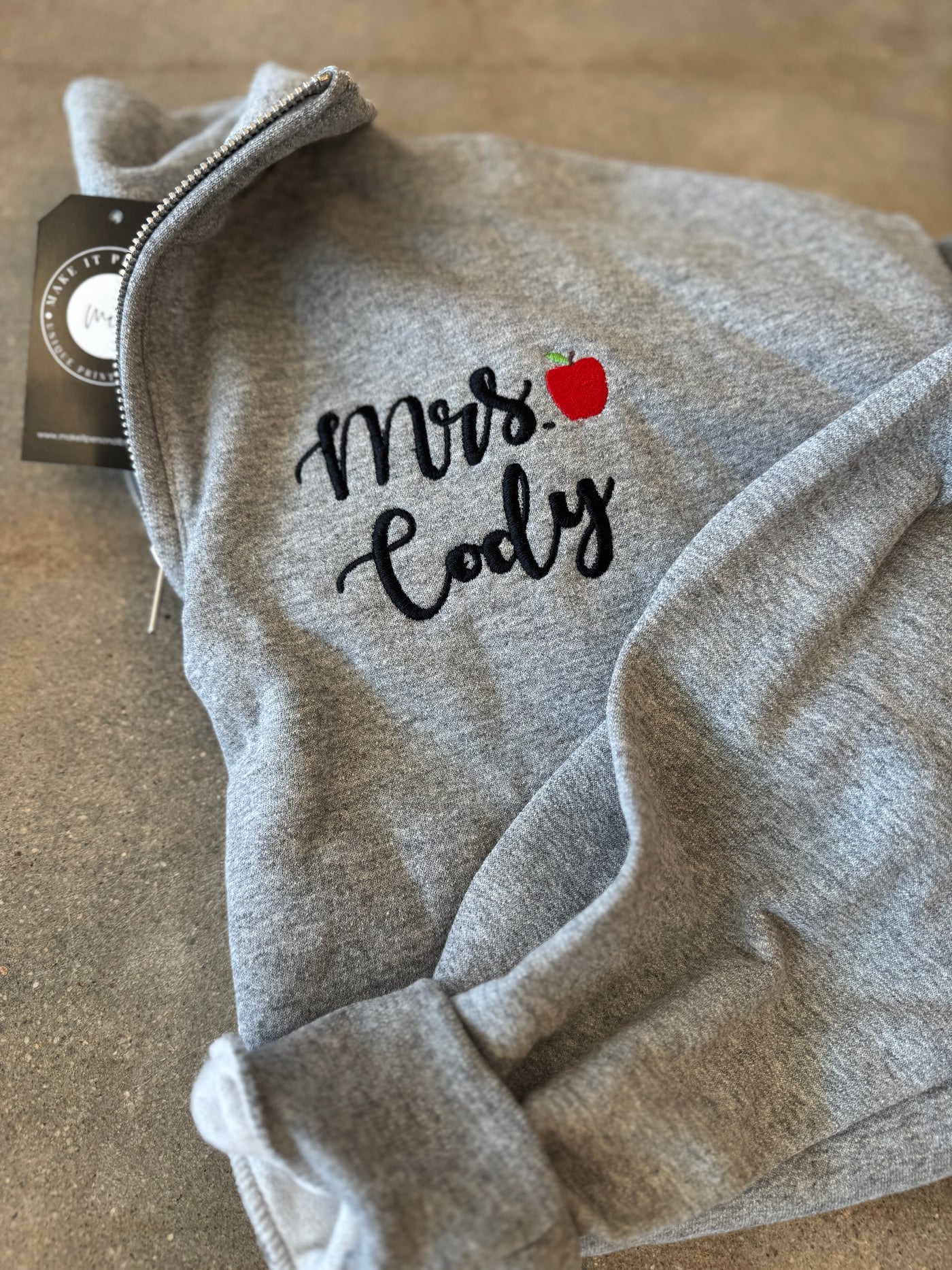 Personalized Embroidered Teacher Quarter Zip