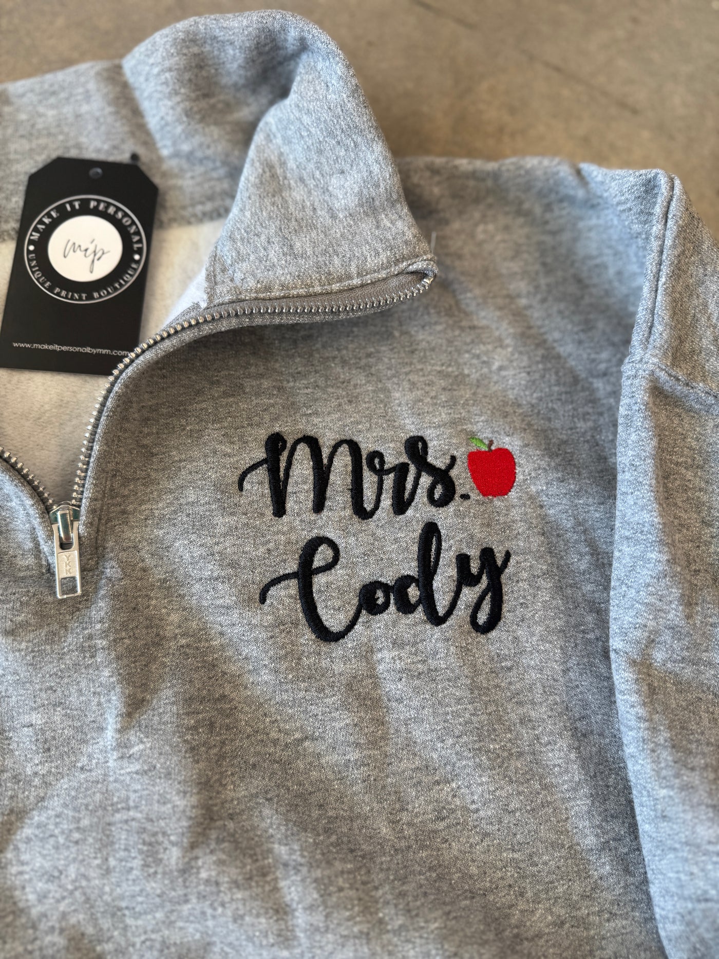 Personalized Embroidered Teacher Quarter Zip