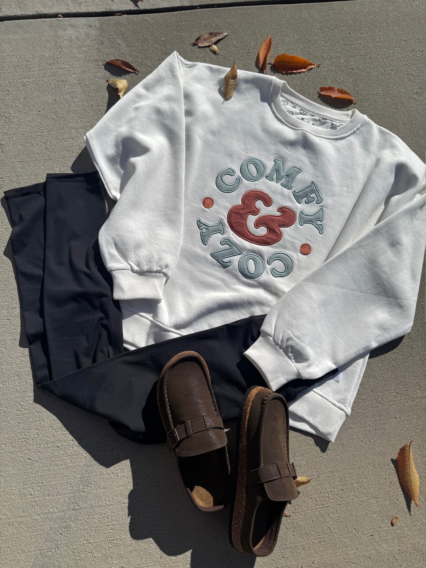 Comfy & Cozy Royce Embroidered Crew