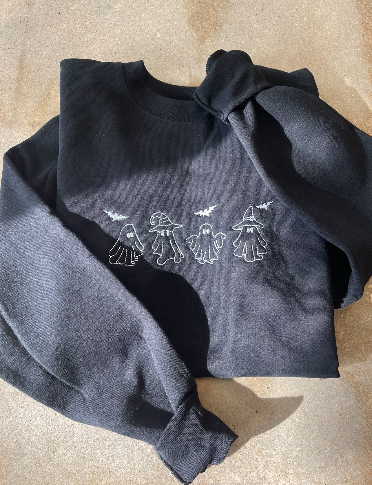 Ghostly Embroidered Crewneck Sweatshirt