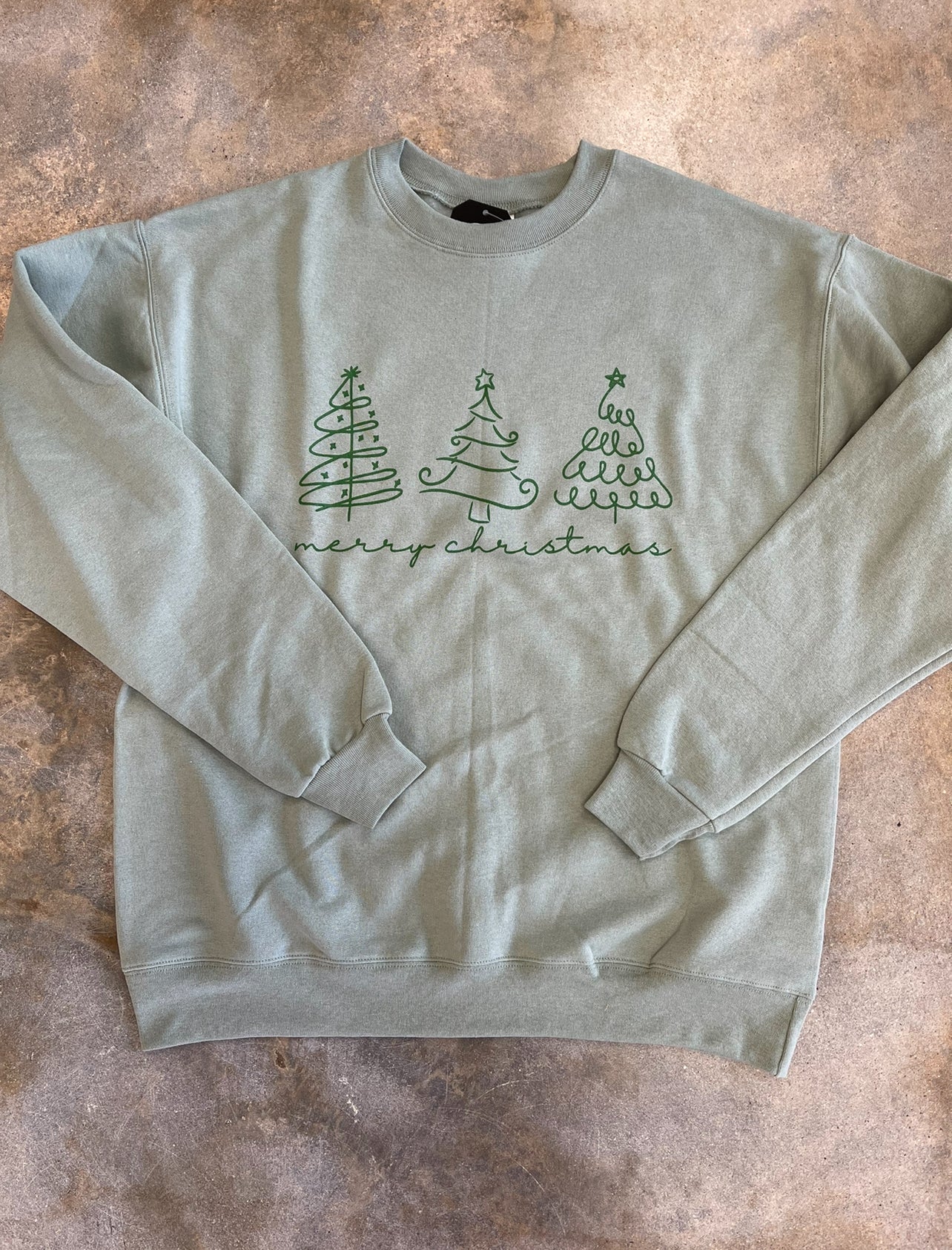 Merry Christmas Sage Crewneck Sweatshirt