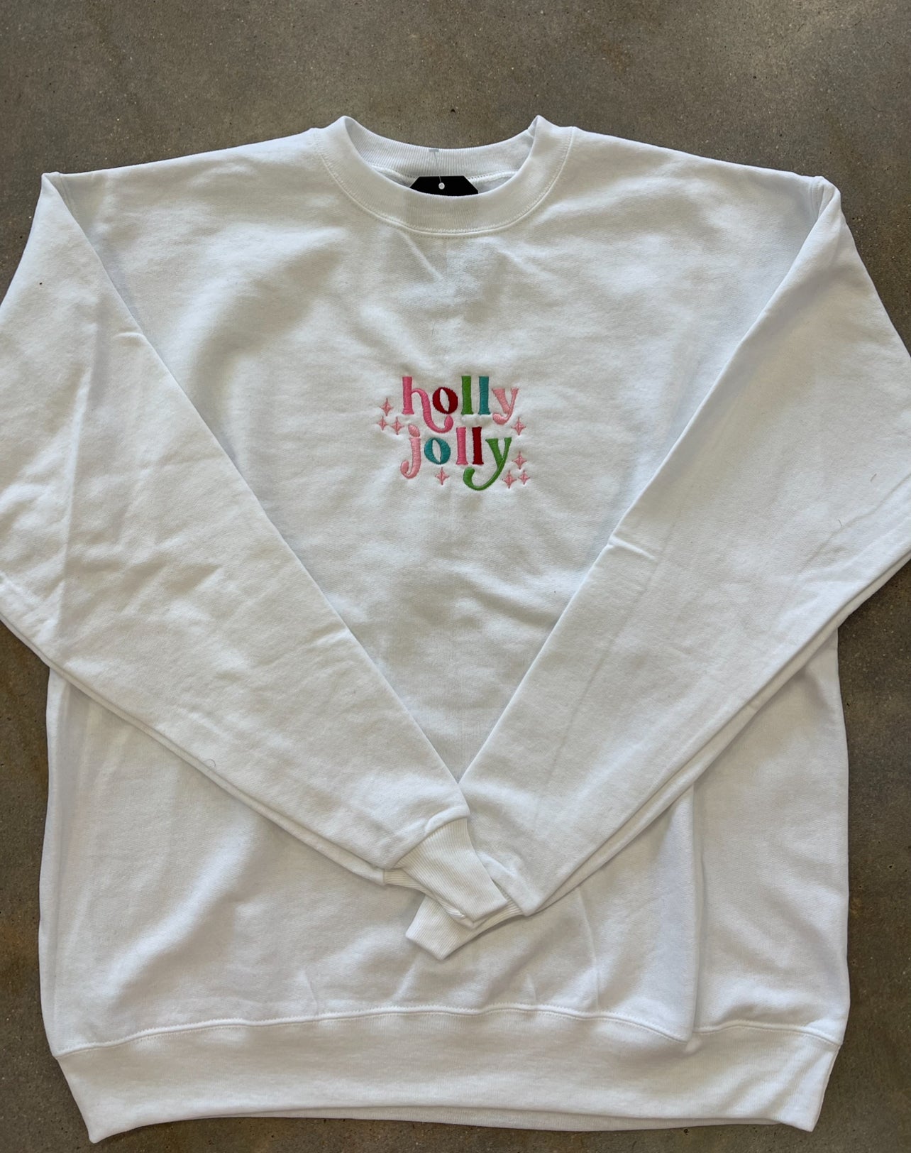 Holly Jolly Embroidered Crewneck Sweatshirt