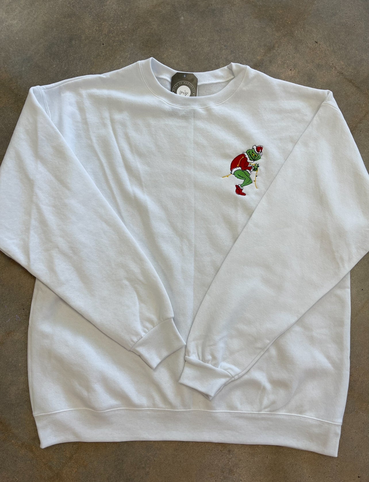 Grinch Embroidered Crewneck Sweatshirt