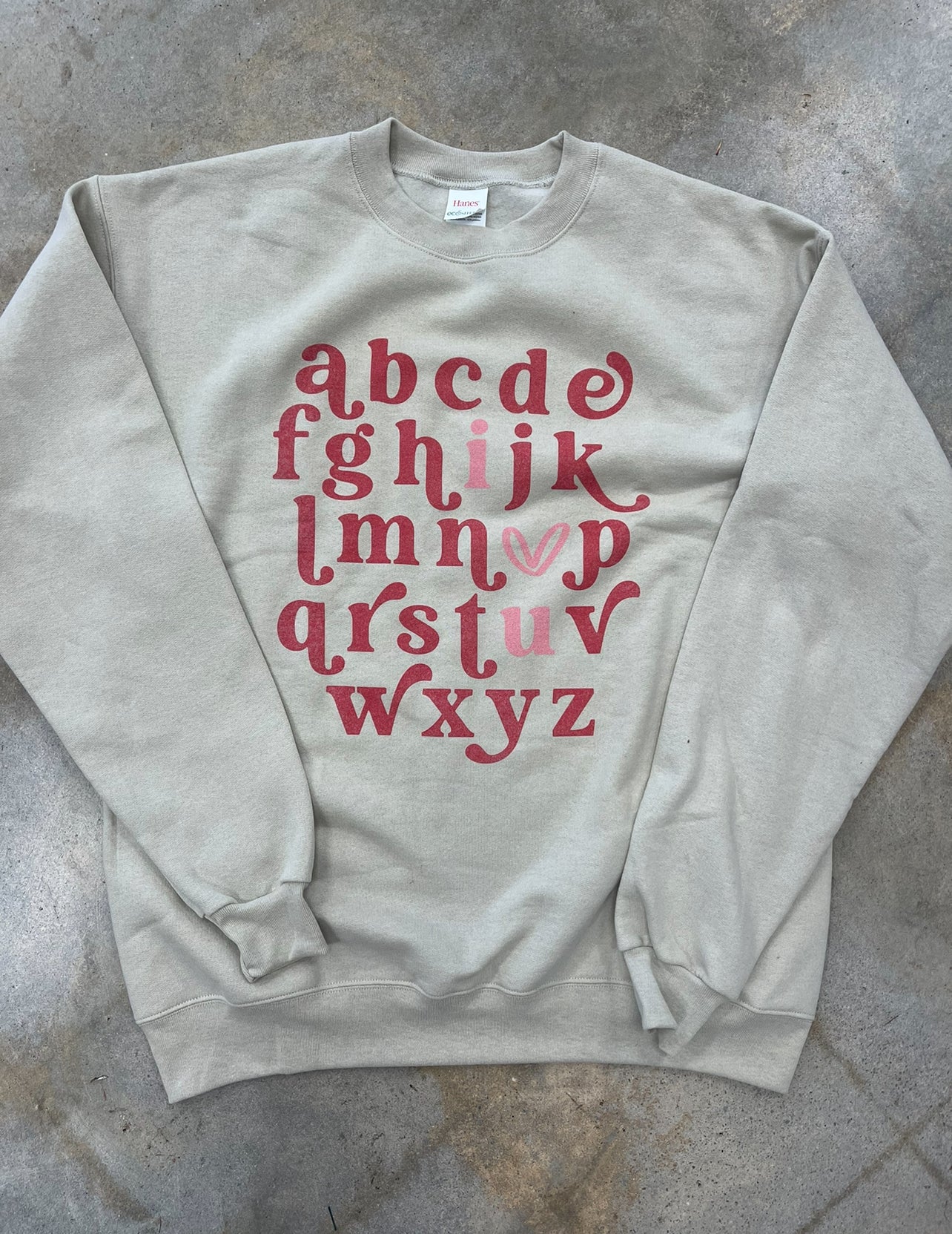 Alphabet I LOVE YOU Crewneck Sweatshirt