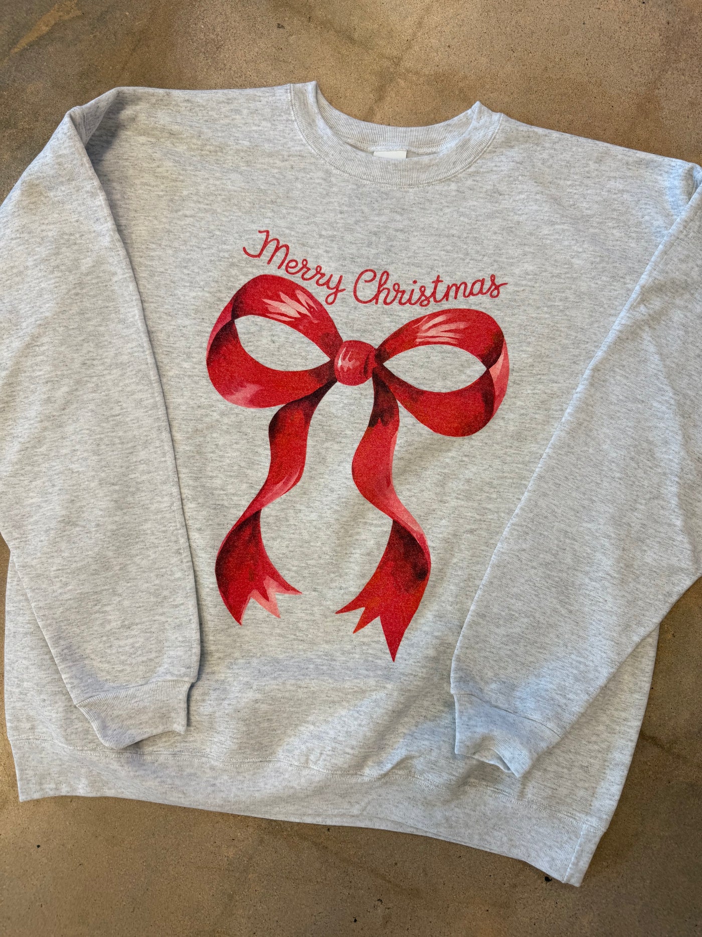 Merry Christmas Bow Crewneck Sweatshirt