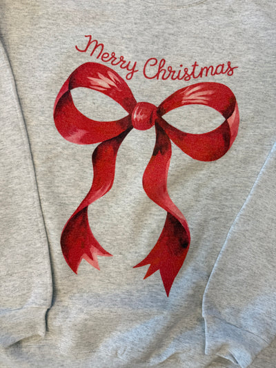 Merry Christmas Bow Crewneck Sweatshirt