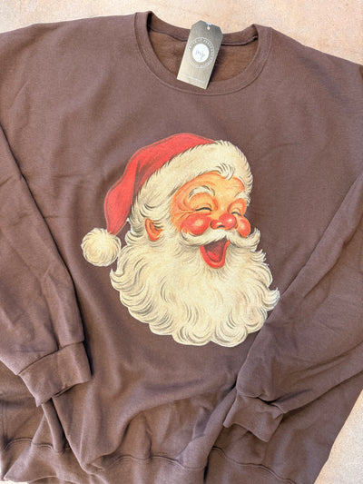 Brown Santa Crewneck Sweatshirt