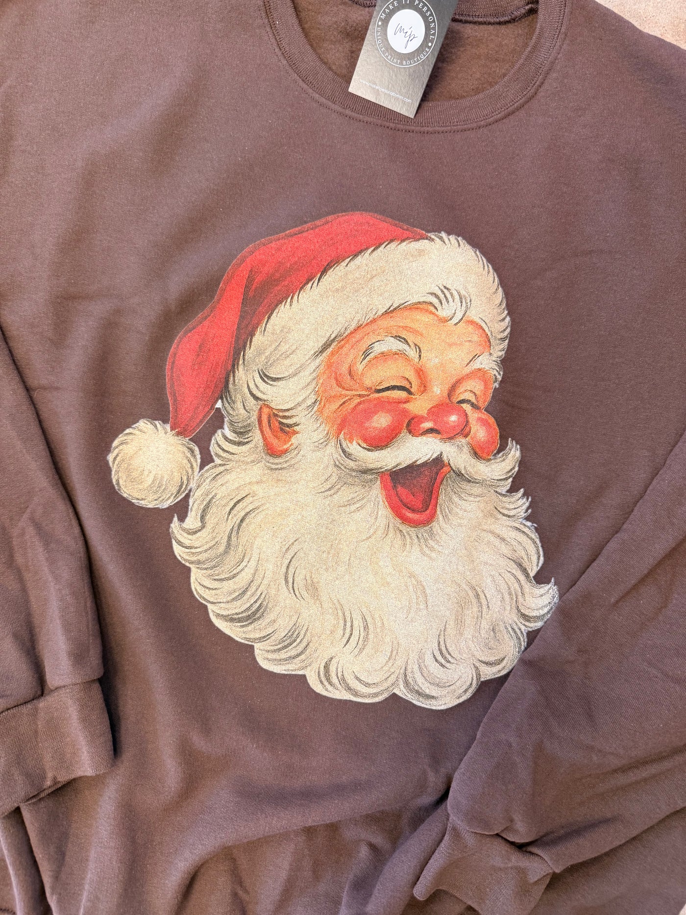 Brown Santa Crewneck Sweatshirt
