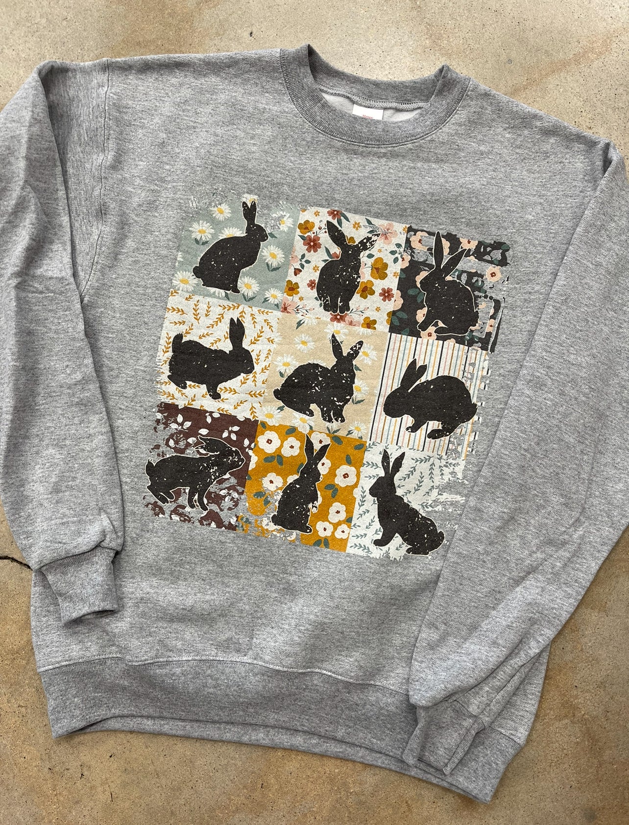 Floral Bunny Easter Crewneck Sweatshirt