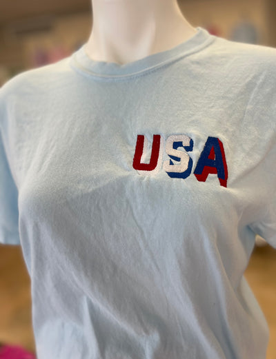 Embroidered USA Tee