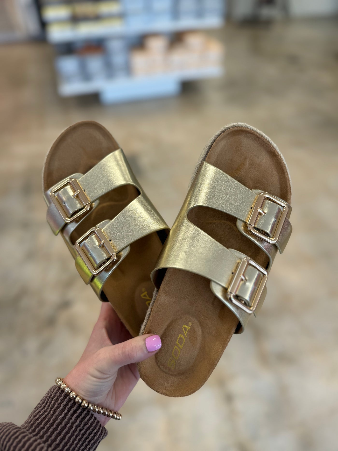 Gold Buckle Sandals