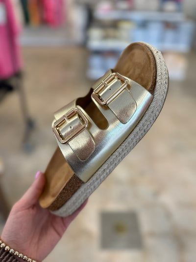 Gold Buckle Sandals
