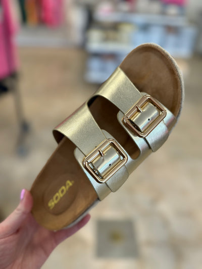 Gold Buckle Sandals