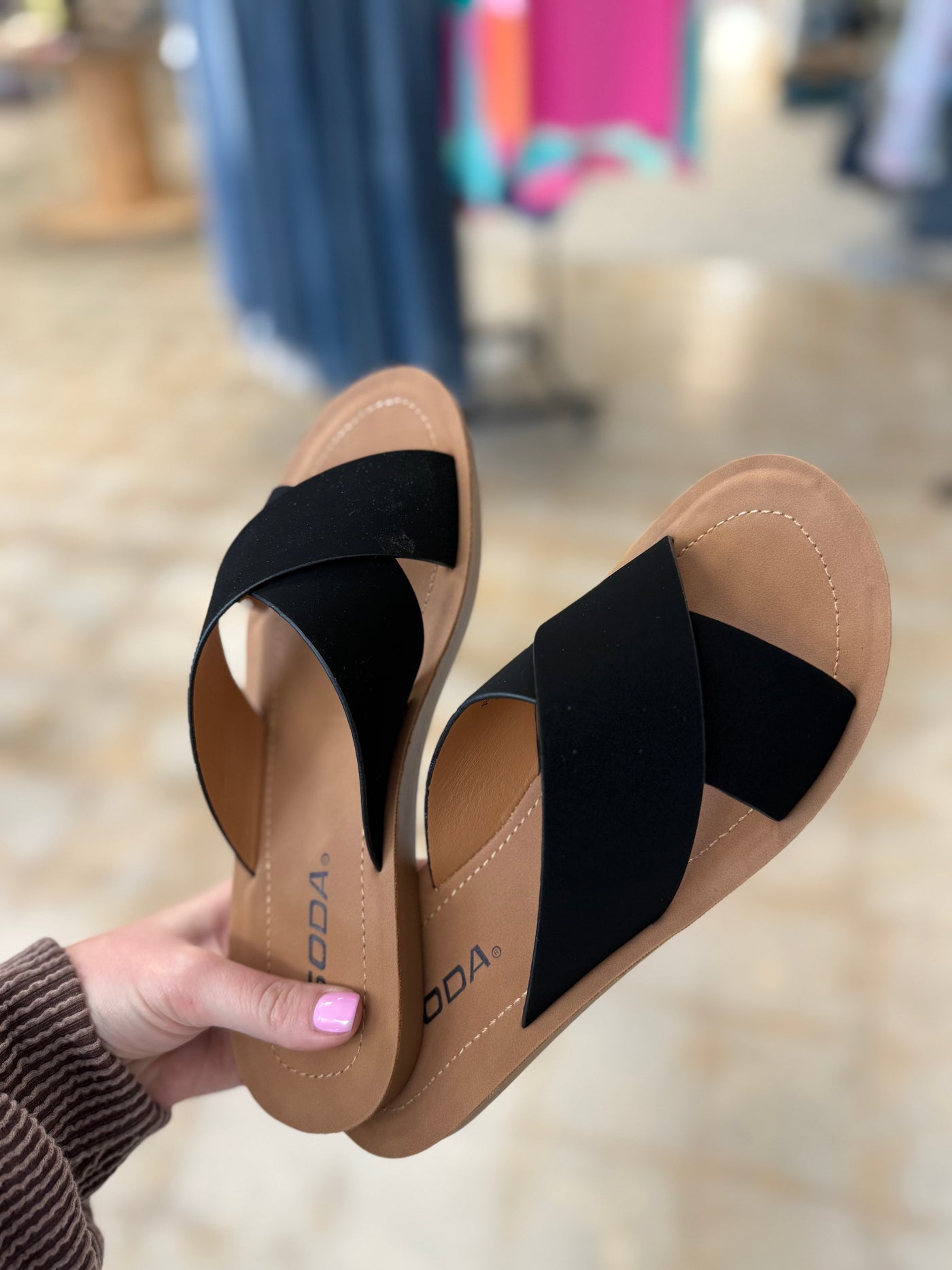 Black Strap Sandals