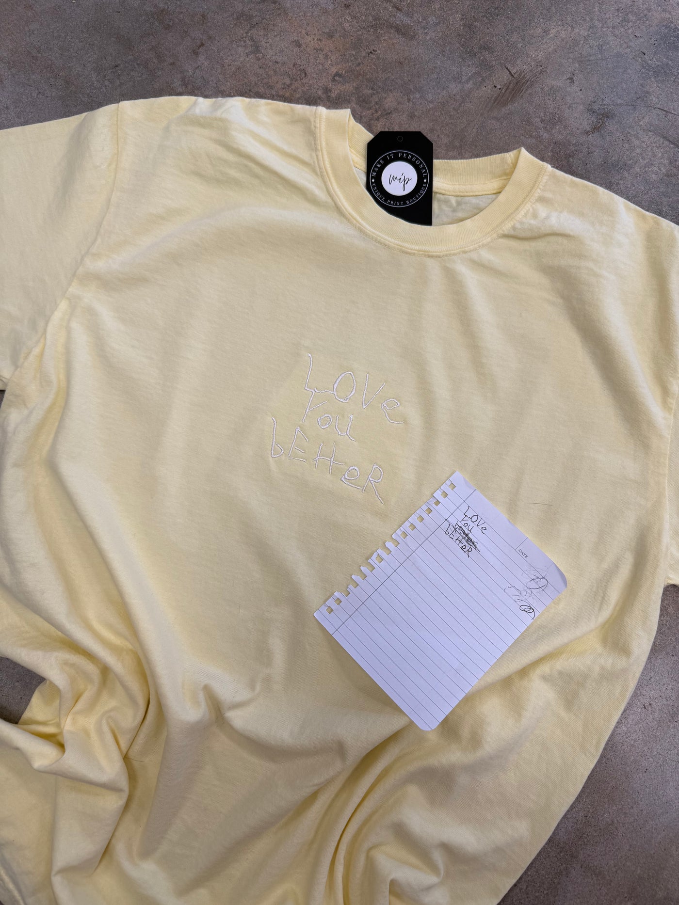 Embroidered Handwriting Tee