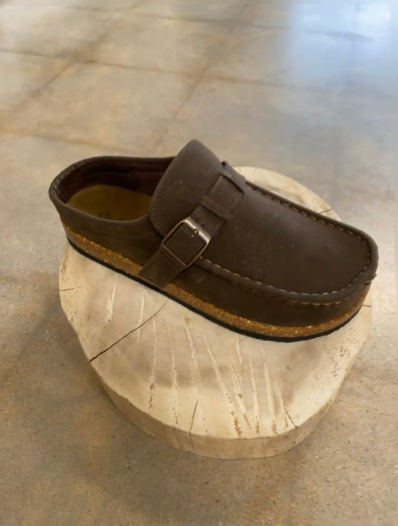 Brown Slip-On Mules