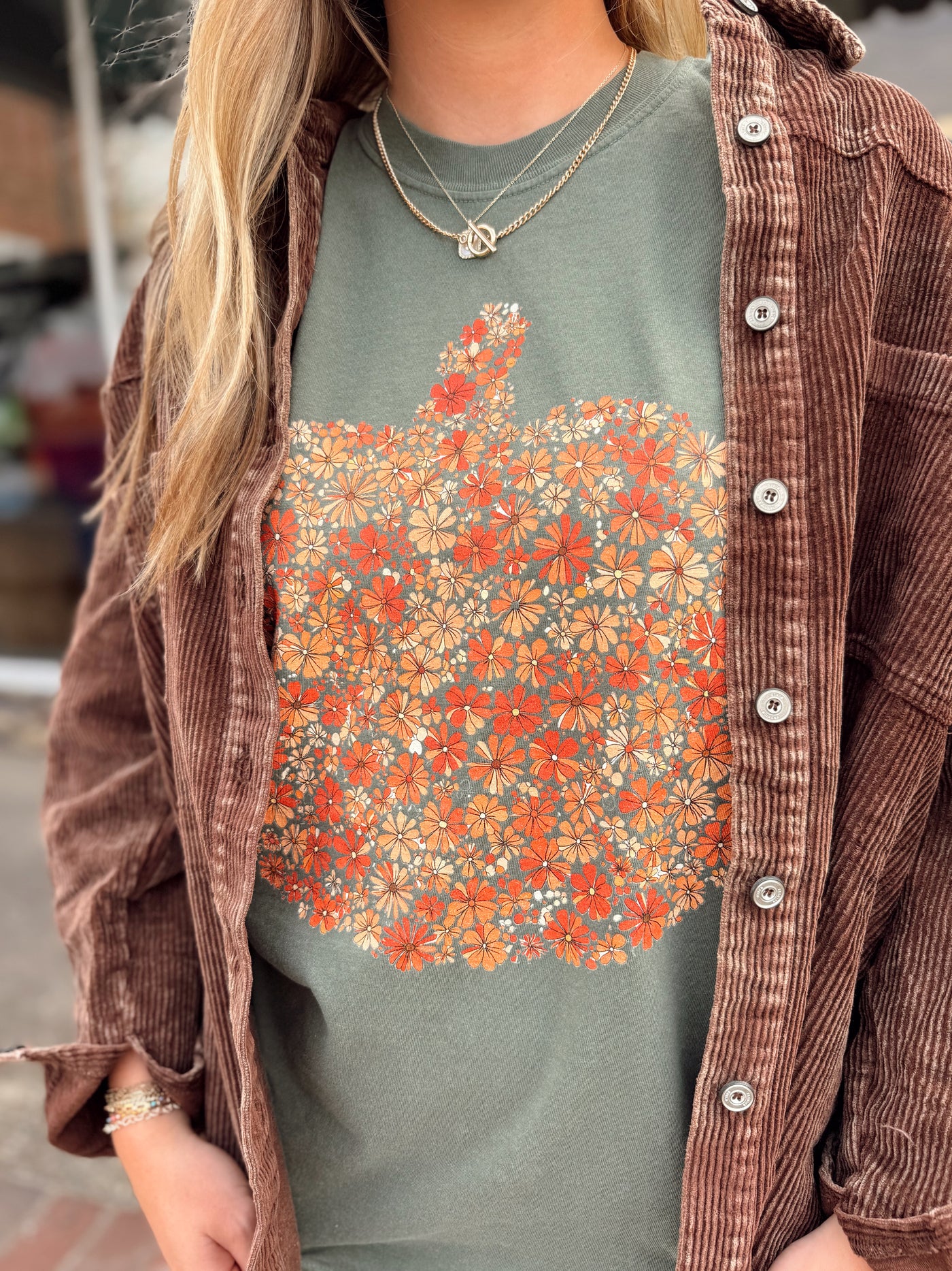 Floral Pumpkin Tee