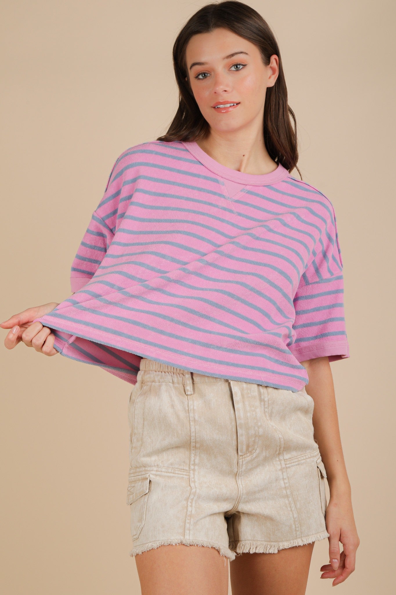 Oversized Stripe Knit Top
