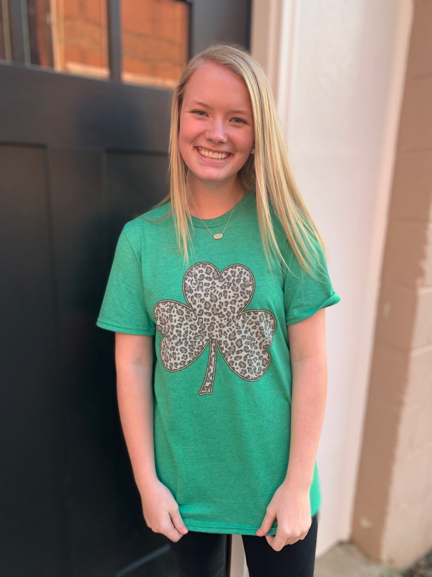 Leopard Shamrock Tee