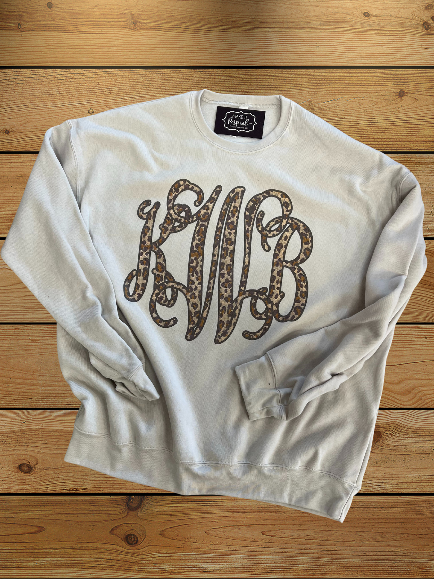 Cheetah Monogram Crew