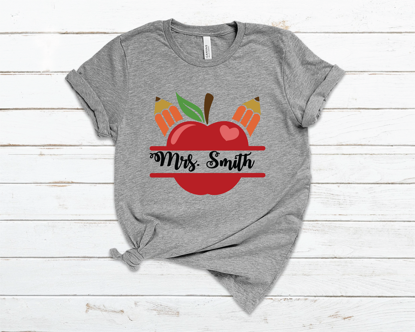 Personalized Apple Teacher Tee