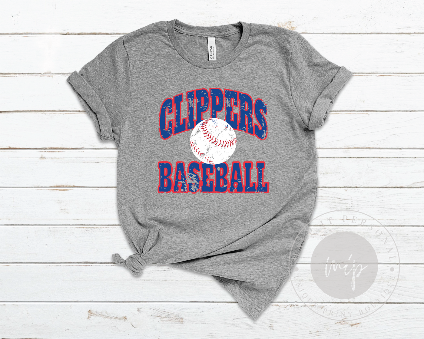 Clippers Baseball Gray Tee