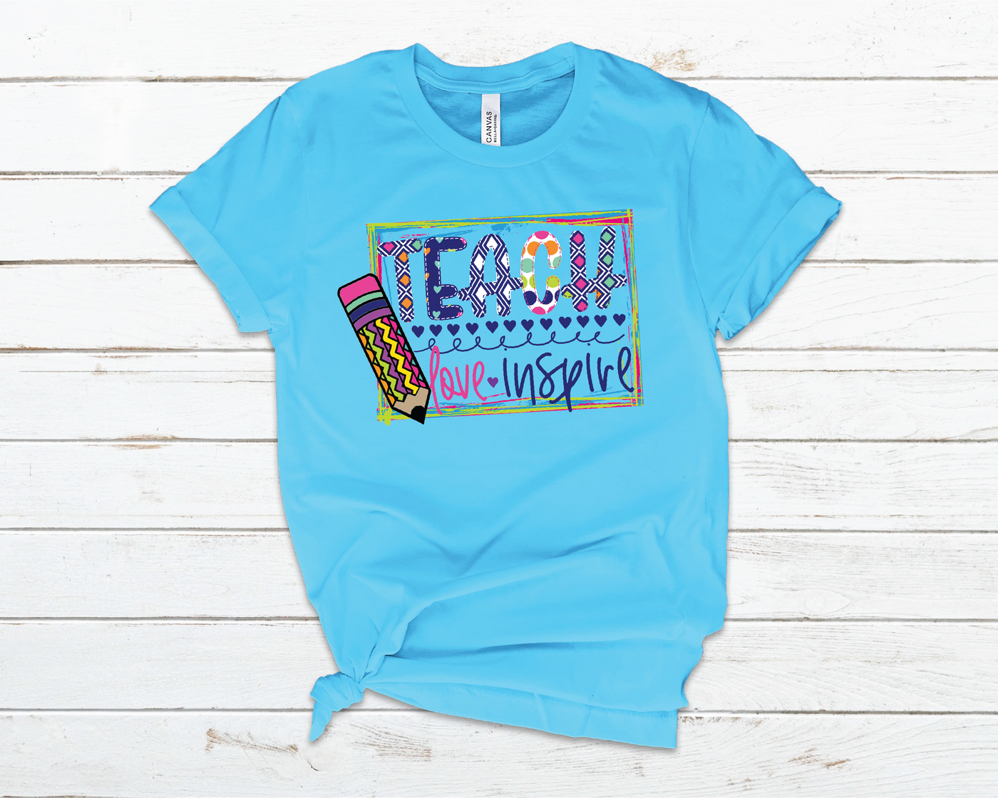 Teach Love Inspire Aqua Tee